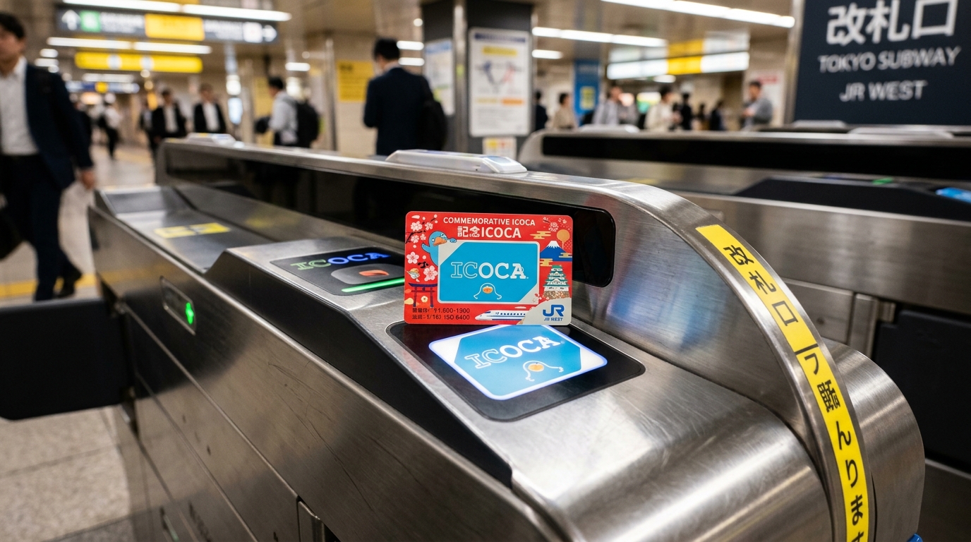 A close-up shot of a bright red and blue commemorative