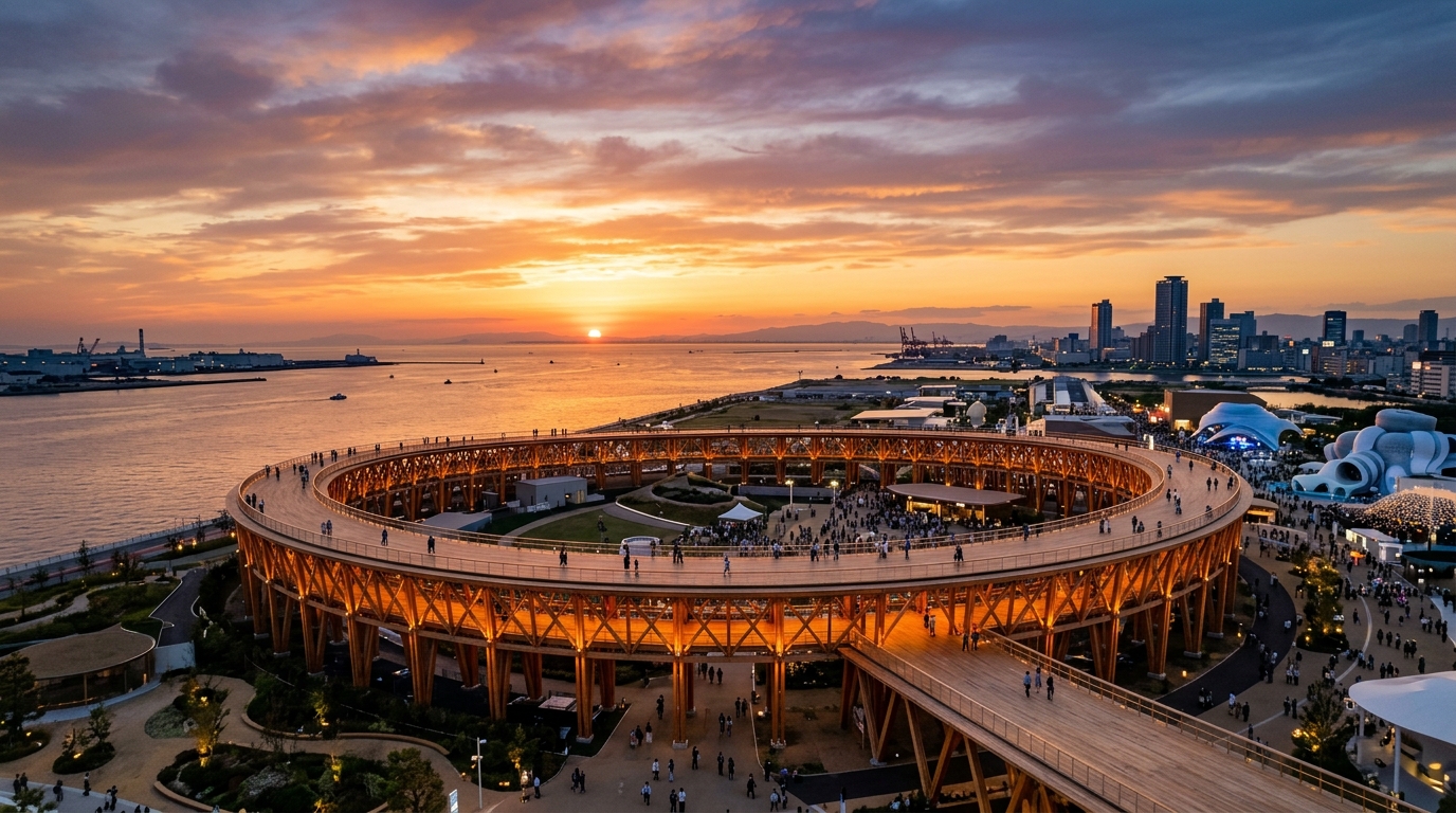 A wide, cinematic shot of the Grand Ring wooden structure