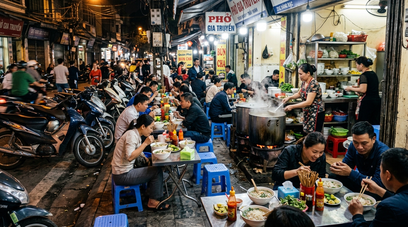 A dense cluster of low blue plastic stools and metal