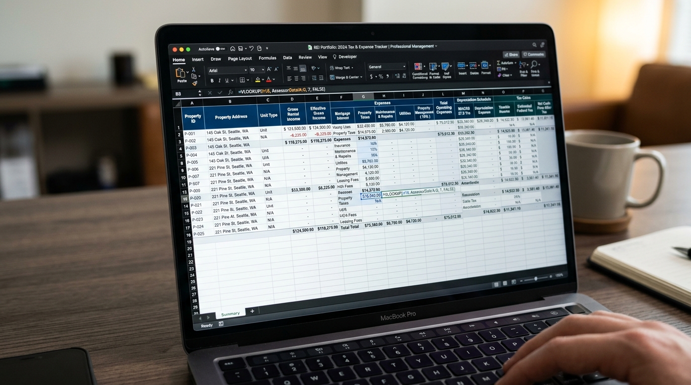 A detailed close-up of a digital spreadsheet displaying complex real